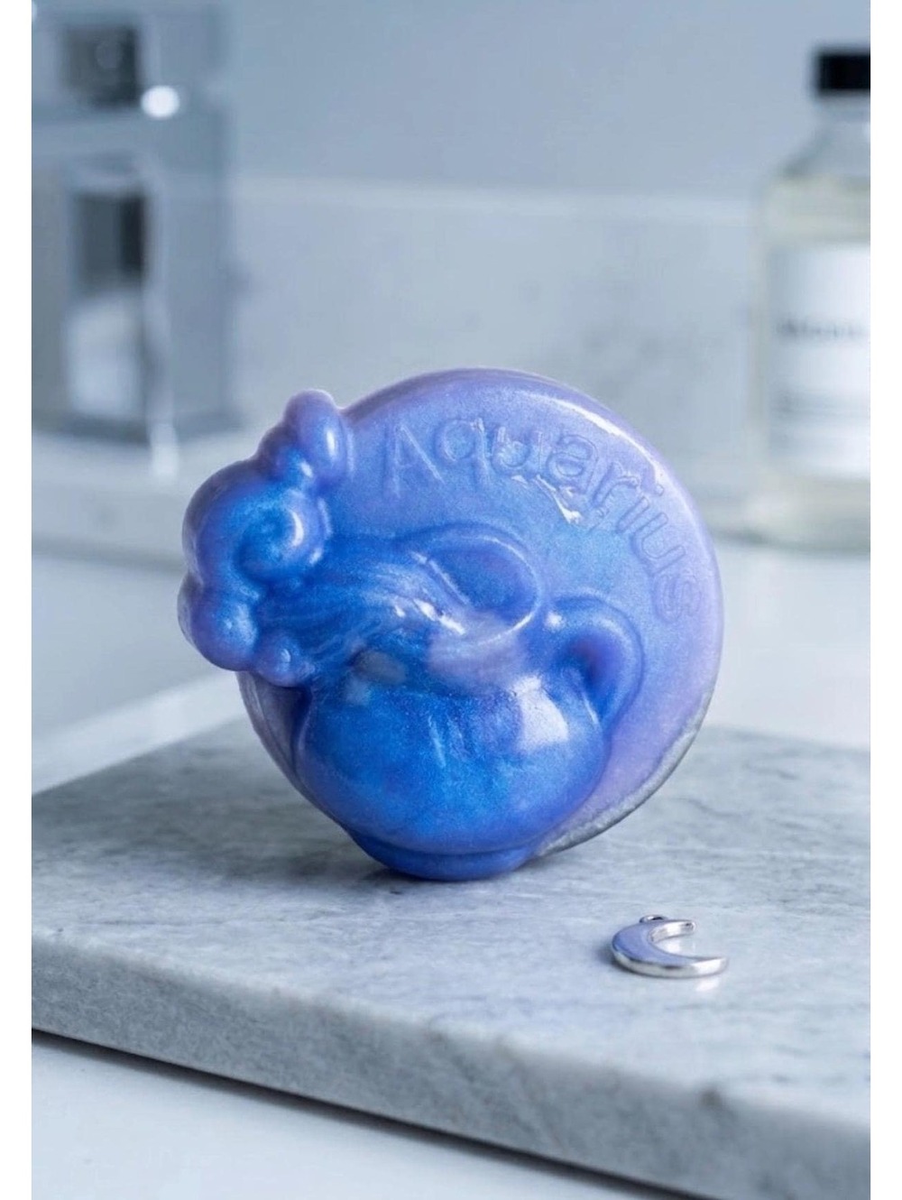 Aquarius Soap, Crystal Inside Soap, Gemstone Soap, Astrology